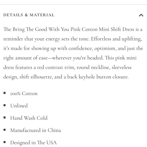 Red Dress Boutique- Bring the Good With you Pink Cotton Mini Shift Dress, L - Picture 7 of 9